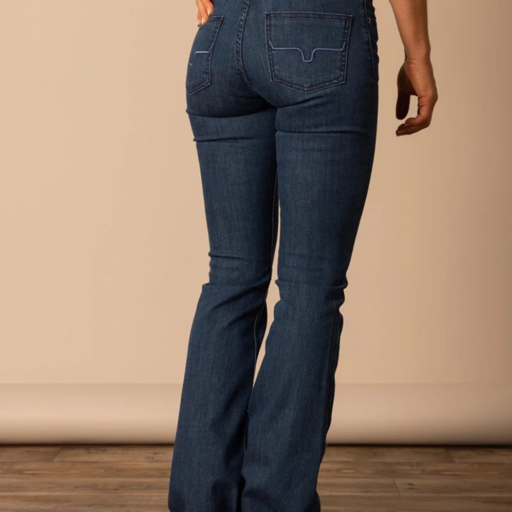 Kimes Ranch Women's Flare Jeans - Dark Blue